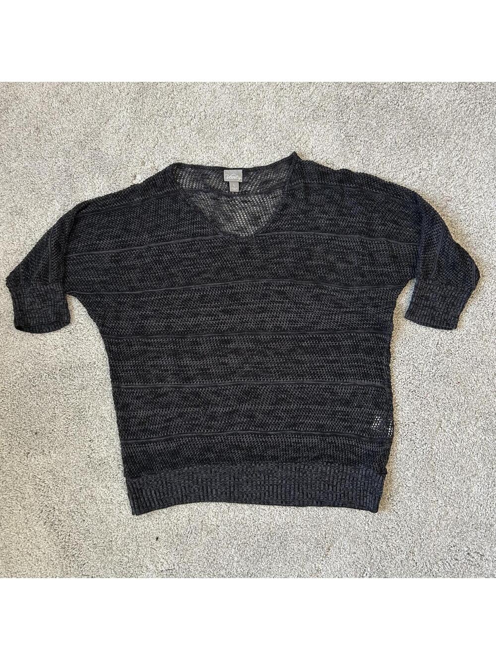 Vanity Y2K Womens M/L Sheer Top Grey/Black 100% Acrylic NWOT!